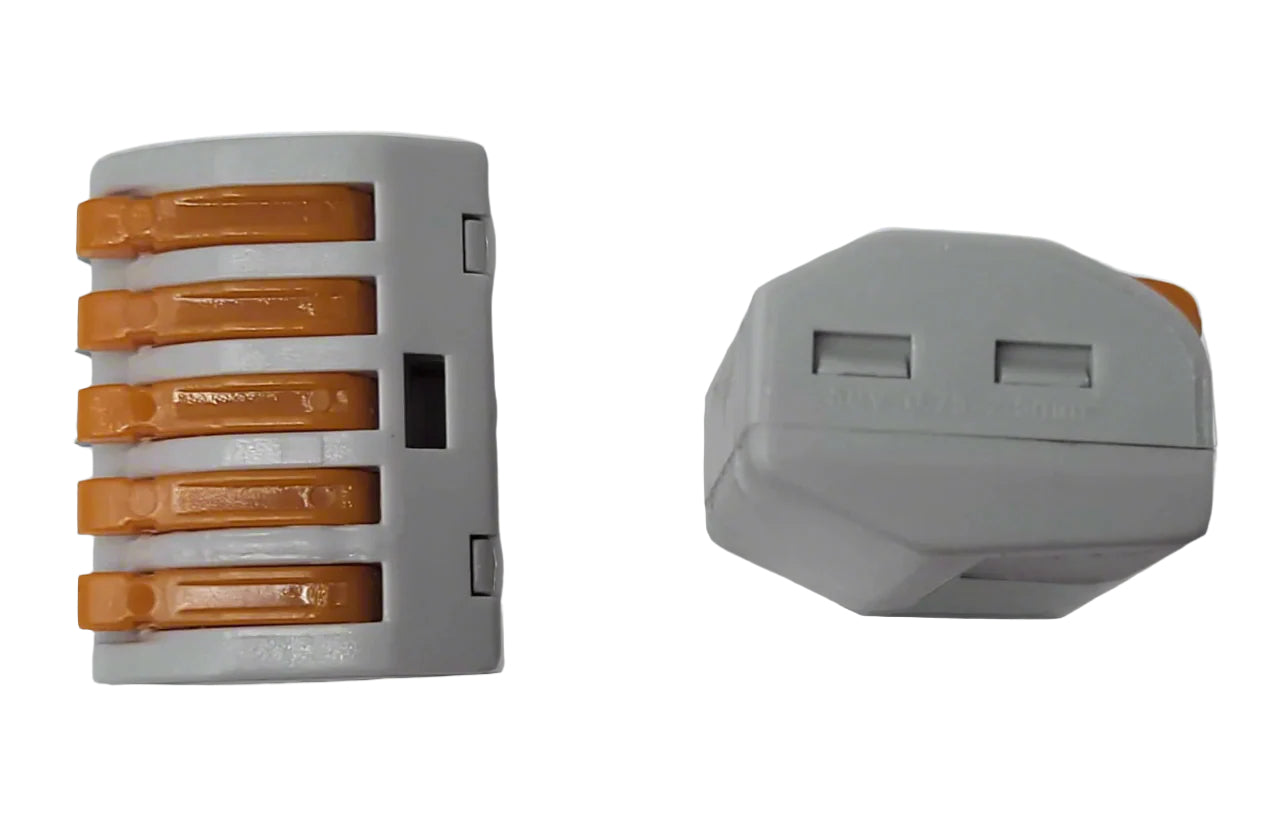 50x 5-Way Reusable Spring Lever Terminal Blocks - Quick Splicing Wire Connectors 250V