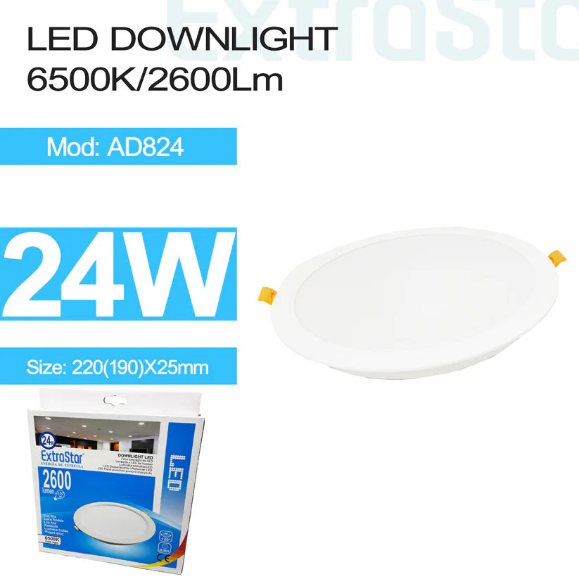 ExtraStar 12W Downlight LED Panel | 6500K | 1250 Lumens