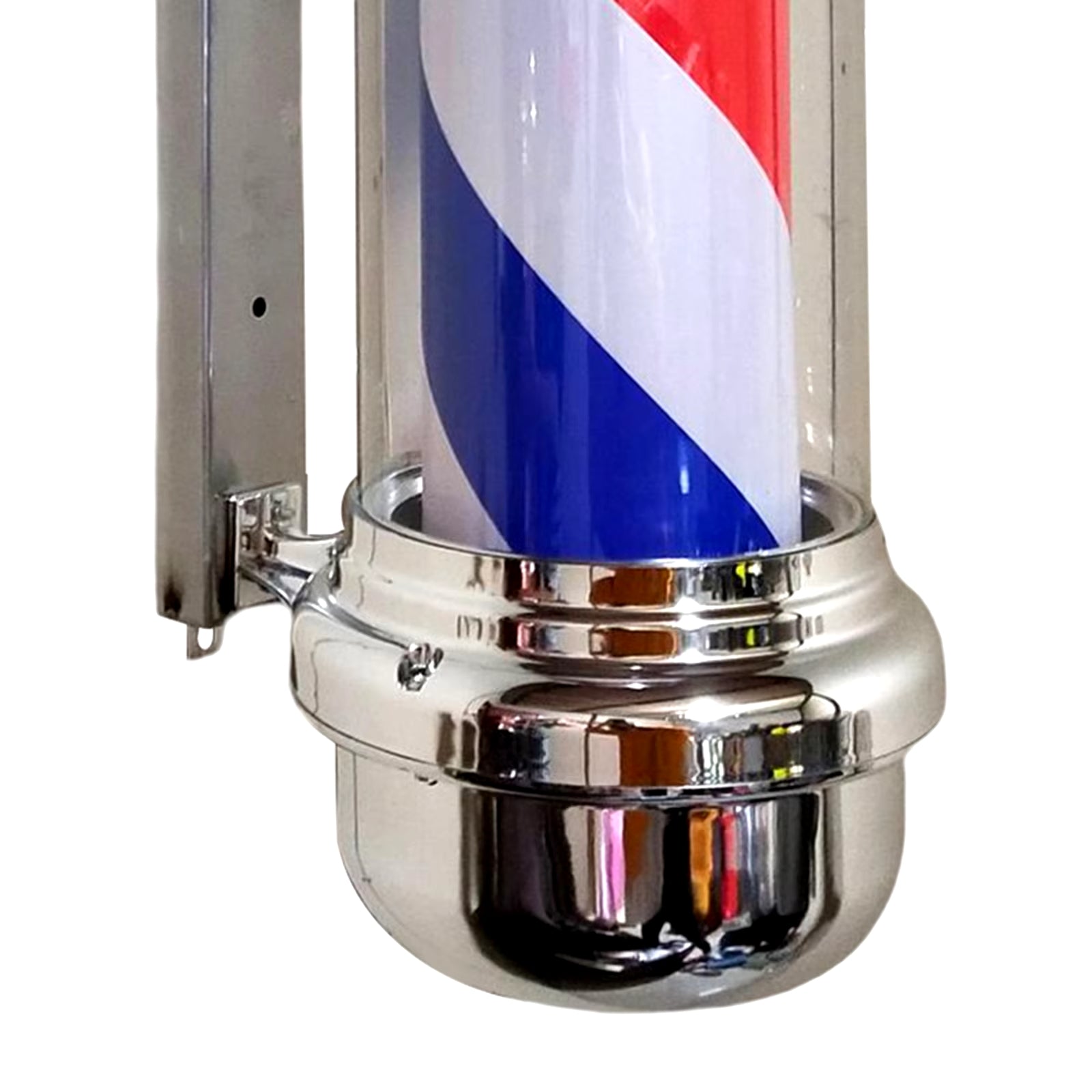 29" LED Rotating Barber Pole Light - Classic Red, White & Blue Hair Salon Sign