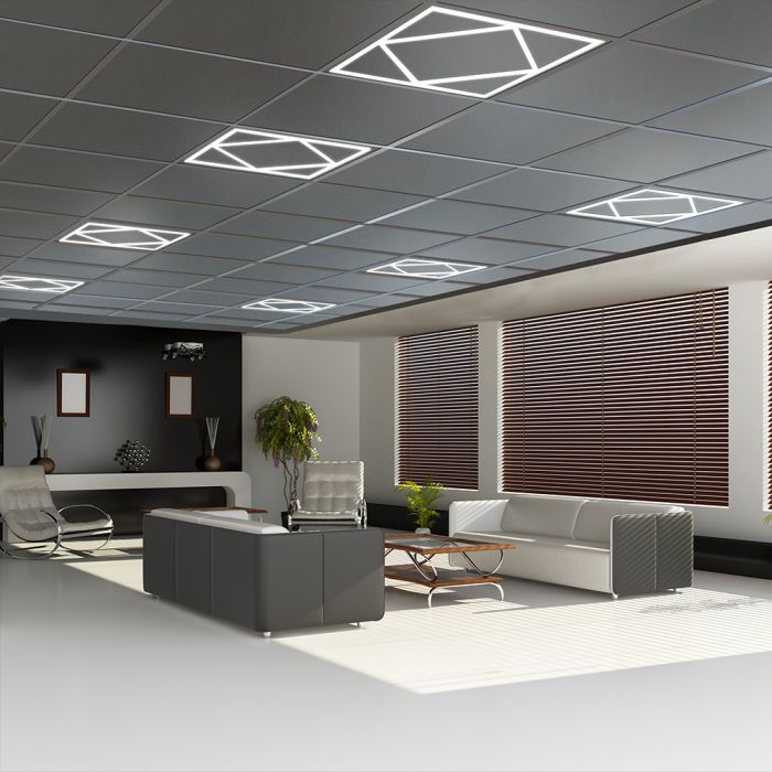 6 x VTAC 64W LED DIAMOND-IN-SQUARE PANEL LIFUD DRIVER+QC 595x595MM FLICKER FREE 6500K