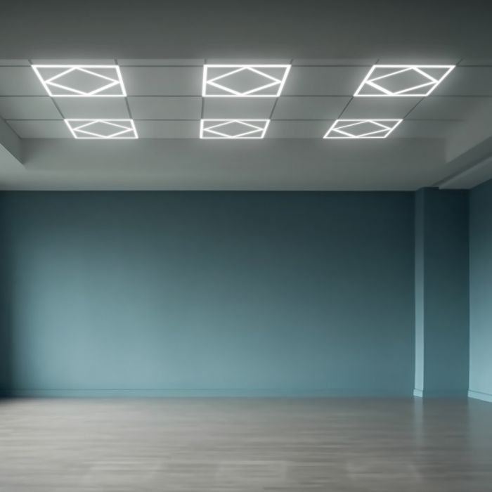 6 x VTAC 64W LED DIAMOND-IN-SQUARE PANEL LIFUD DRIVER+QC 595x595MM FLICKER FREE 6500K