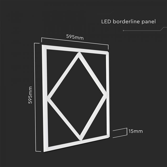 6 x VTAC 64W LED DIAMOND-IN-SQUARE PANEL LIFUD DRIVER+QC 595x595MM FLICKER FREE 6500K