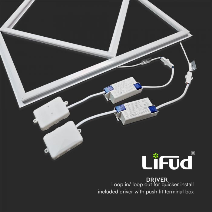 6 x VTAC 64W LED DIAMOND-IN-SQUARE PANEL LIFUD DRIVER+QC 595x595MM FLICKER FREE 6500K