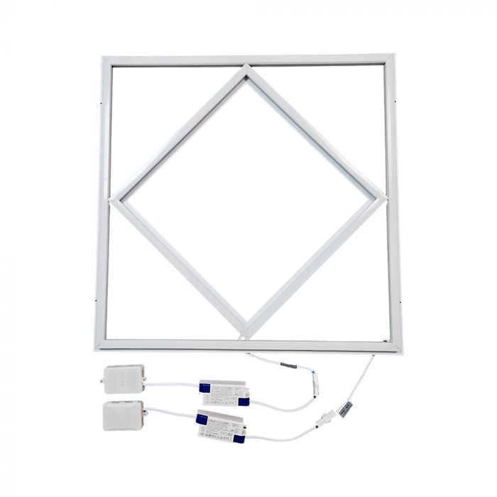 6 x VTAC 64W LED DIAMOND-IN-SQUARE PANEL LIFUD DRIVER+QC 595x595MM FLICKER FREE 6500K