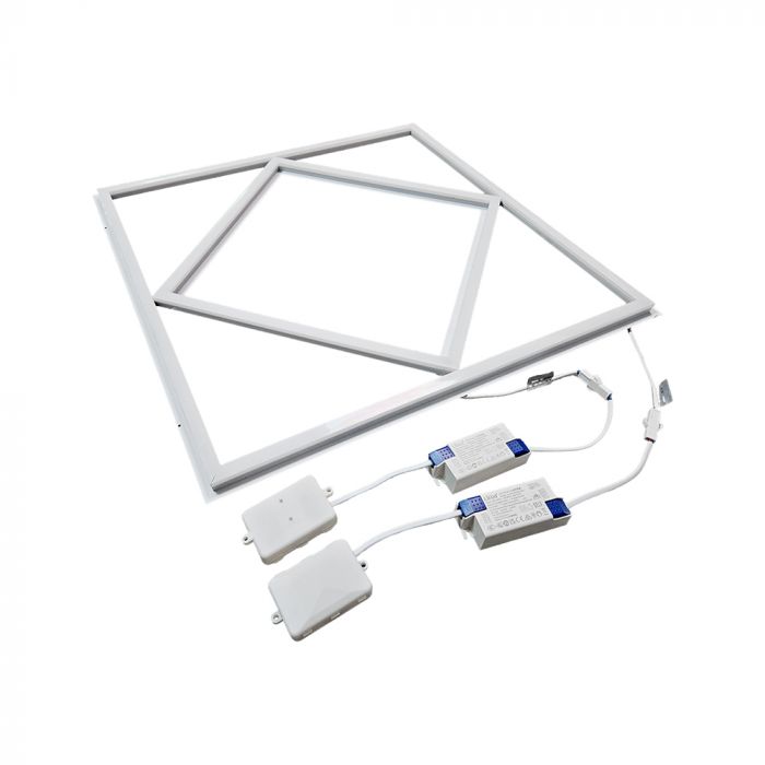 6 x VTAC 64W LED DIAMOND-IN-SQUARE PANEL LIFUD DRIVER+QC 595x595MM FLICKER FREE 6500K