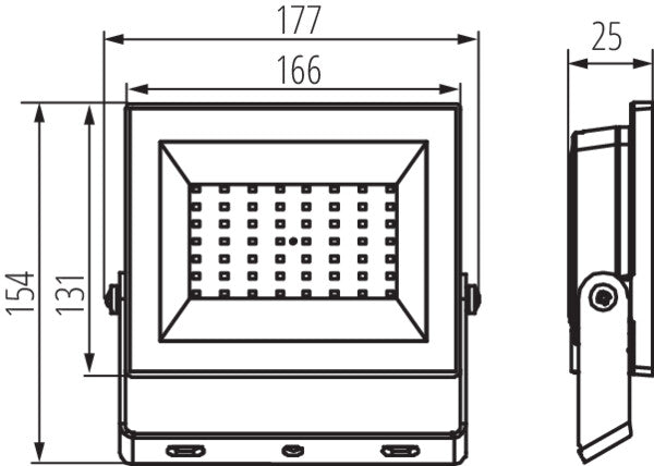 50W Outdoor LED Floodlight IP65 Waterproof Slimline - Black, 4500 Lumens, Neutral White