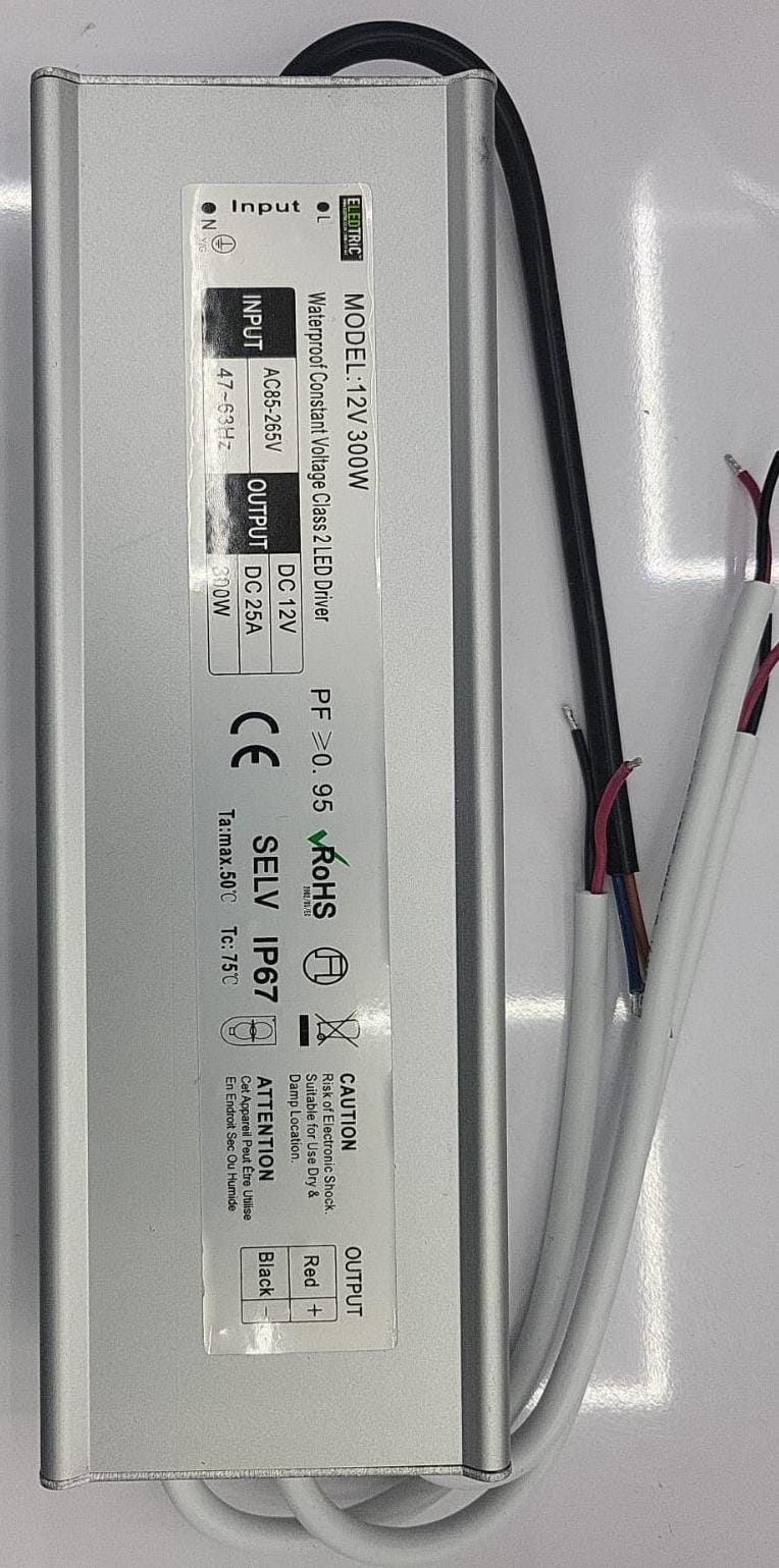 Waterproof IP67 12v Electronic LED Driver 300w For LED Lighting
