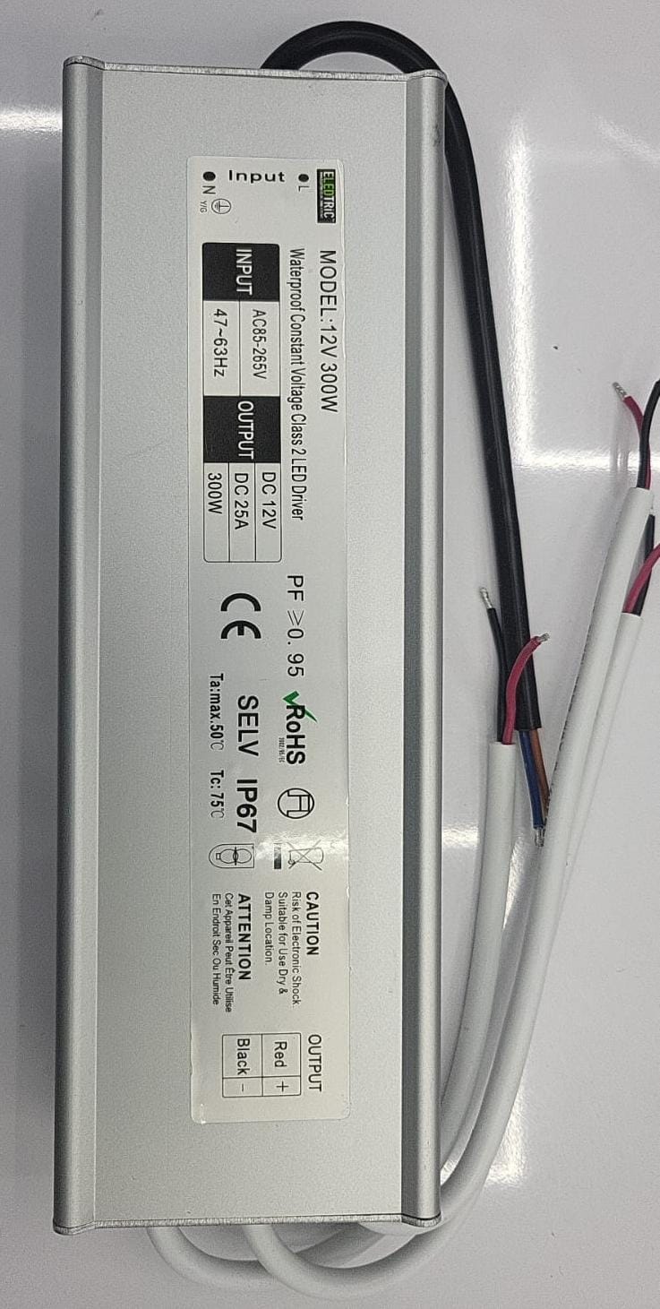 Waterproof IP67 12v Electronic LED Driver 300w For LED Lighting