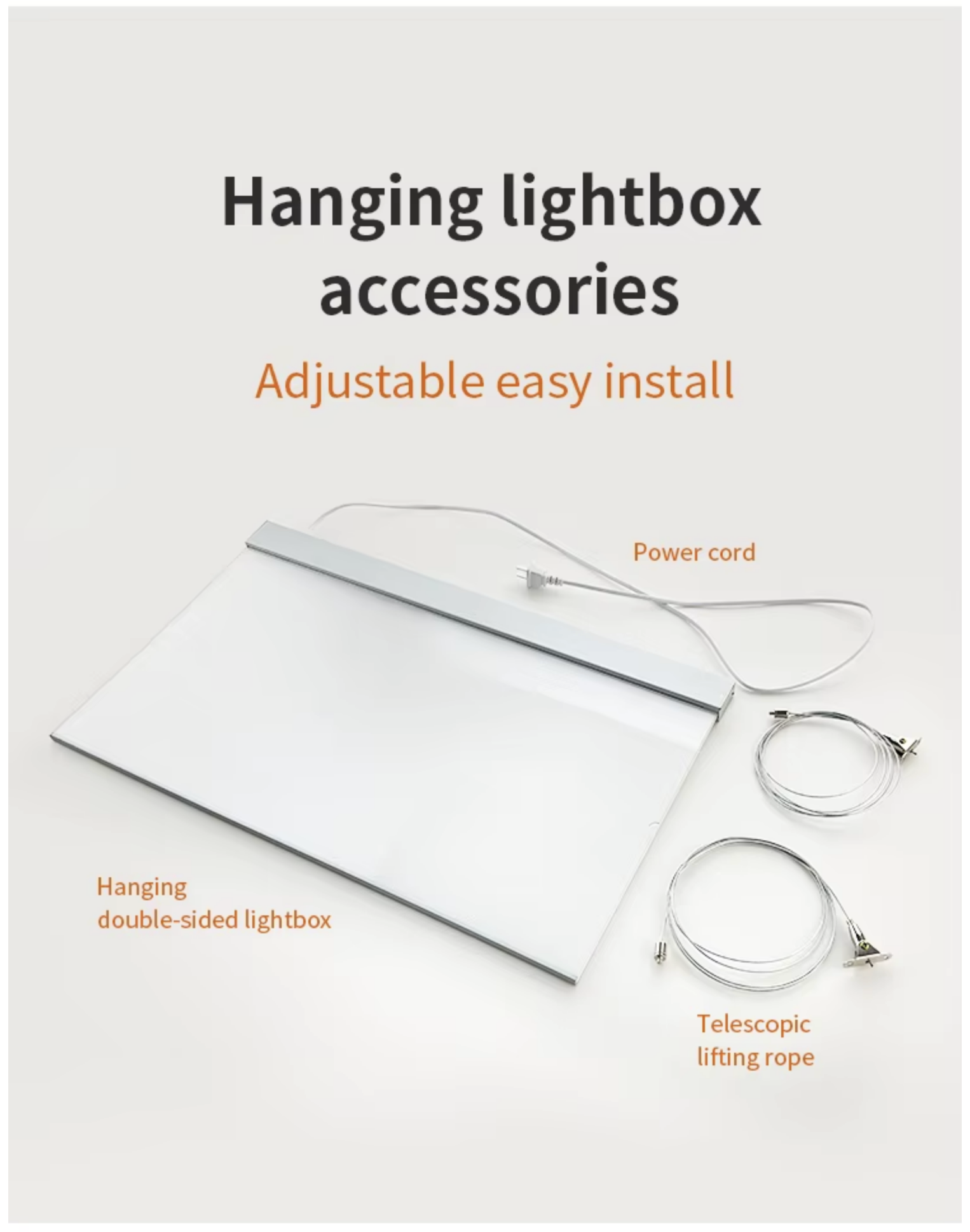 Double Sided LED Display Hanging Slim Light Box 100x35cm