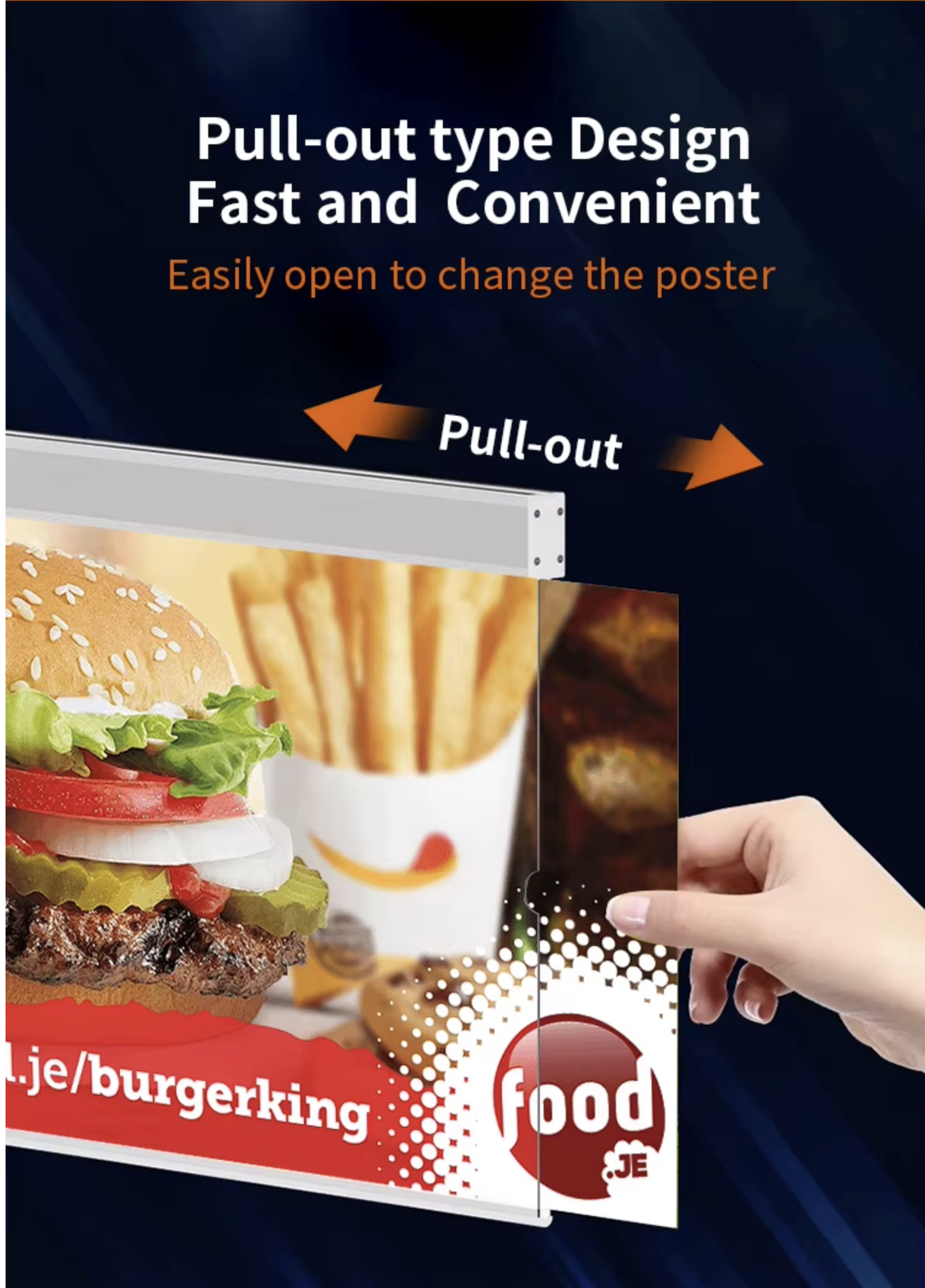 Double Sided LED Display Hanging Slim Light Box 100x35cm