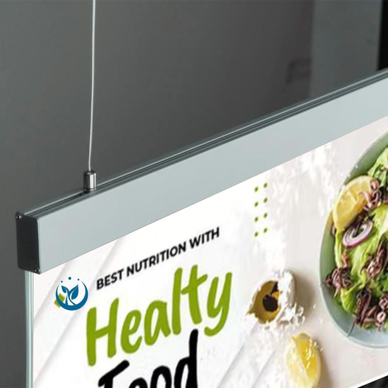 Double Sided LED Display Hanging Slim Light Box 100x35cm