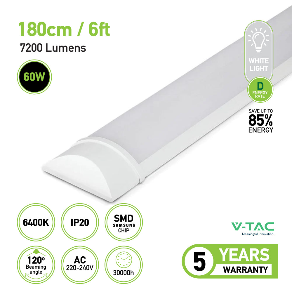 60W LED Grill Fitting SAMSUNG Chip 180cm 120 lm/Watt 6400K