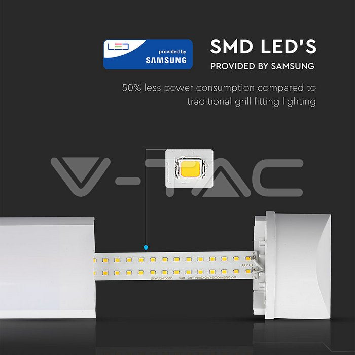 60W LED Grill Fitting SAMSUNG Chip 180cm 120 lm/Watt 6400K