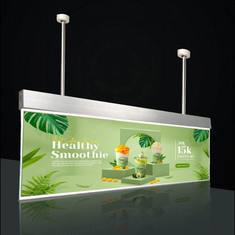 Double Sided LED Display Hanging Slim Light Box 100x35cm