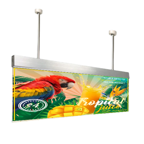Double Sided LED Display Hanging Slim Light Box 100x35cm