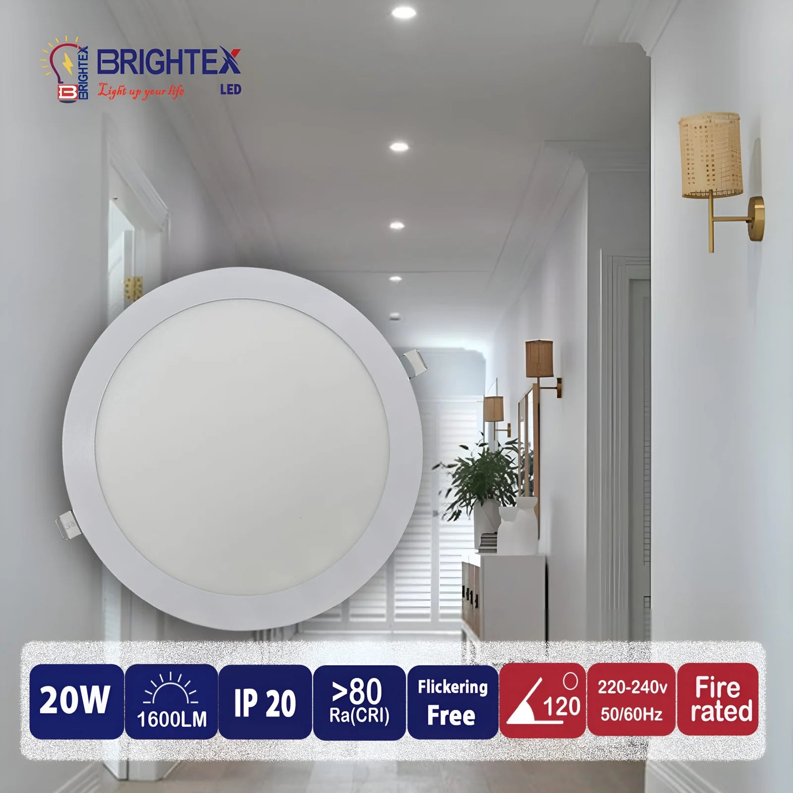Led Round Panel Light 20w Recessed Cool White