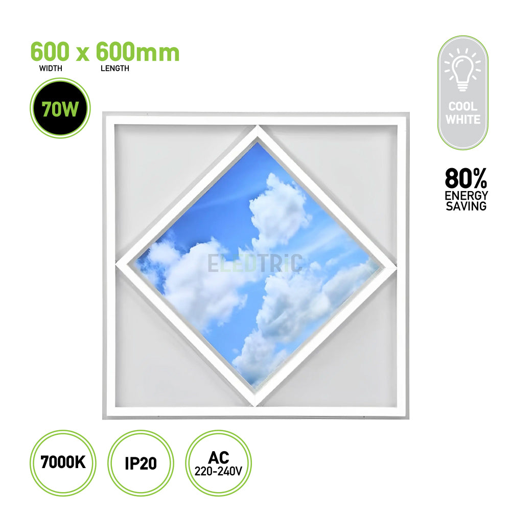 Diamond Shape Sky LED Ceiling Panel Light | Anti-Yellowing