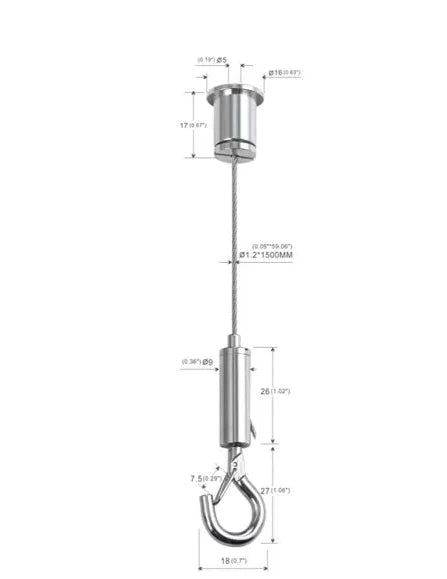 Adjustable Steel Ceiling Suspension Hanging Kit Wire Cable With Gripper Hook