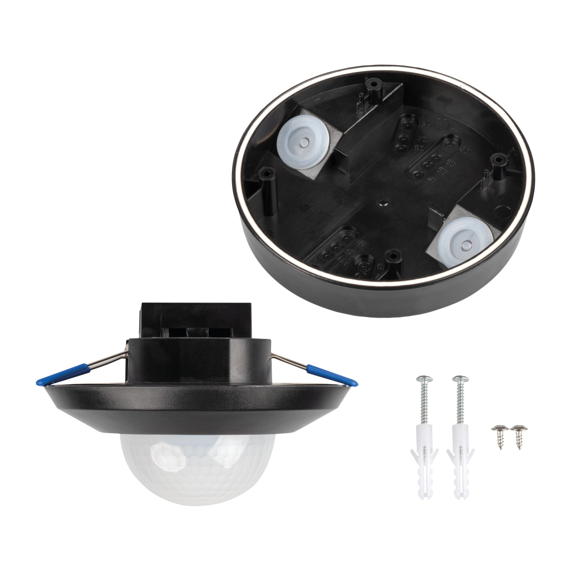 360° Ceiling Presence Sensor Switch - High Sensitivity 3x PIR Detectors, 2000W, White/Black