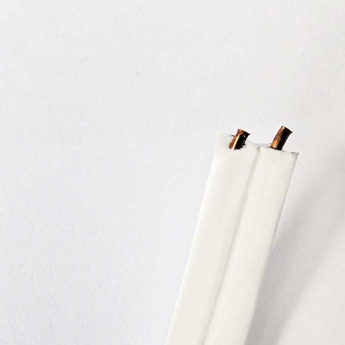 100m Premium Heat Resistant Twin Cable - White PVC Internal Wiring