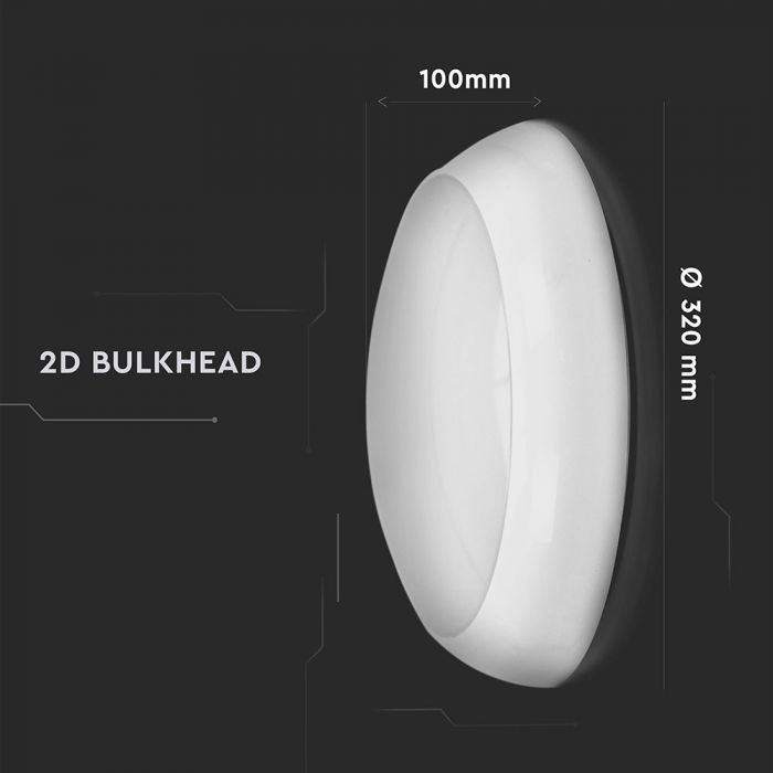 15W LED Bulkhead Full Round Dome Light Samsung Chip 4000K IP65