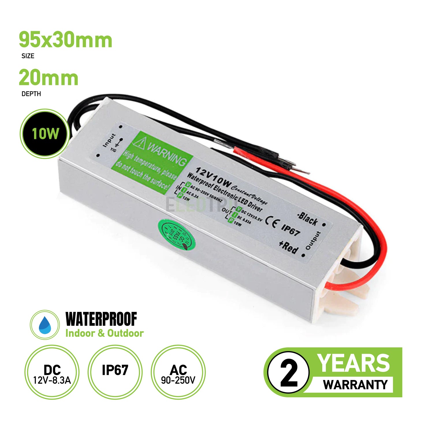 Waterproof IP67 12v Electronic LED Driver 10w