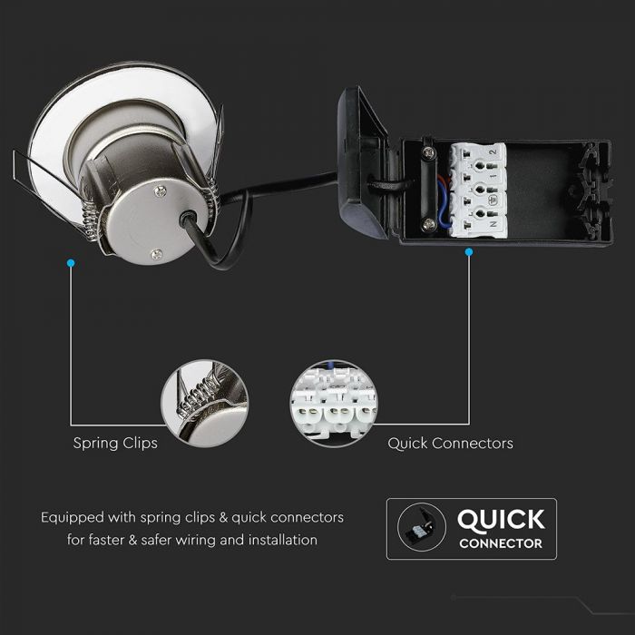 LED Fire Rated Dimmable Downlight with Antiglare Lens White Body Color