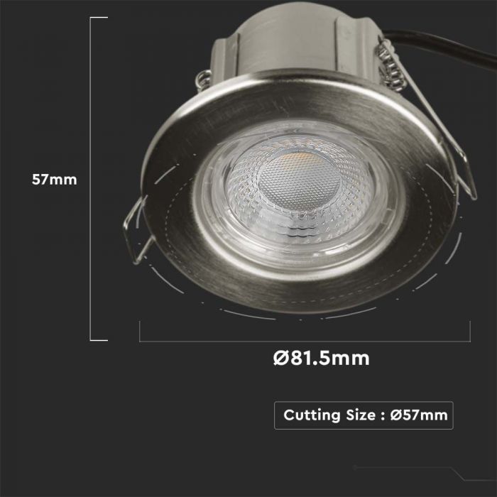 LED Fire Rated Dimmable Downlight with Antiglare Lens White Body Color
