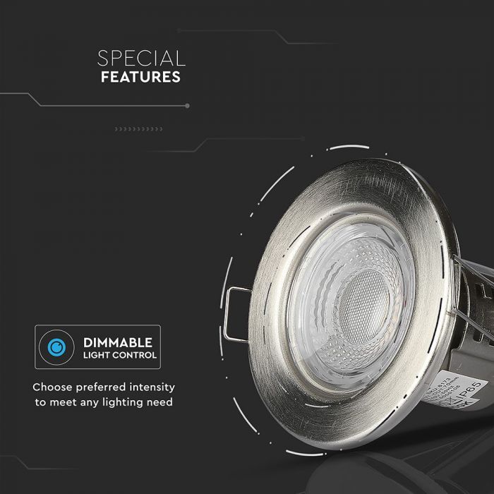 LED Fire Rated Dimmable Downlight with Antiglare Lens White Body Color
