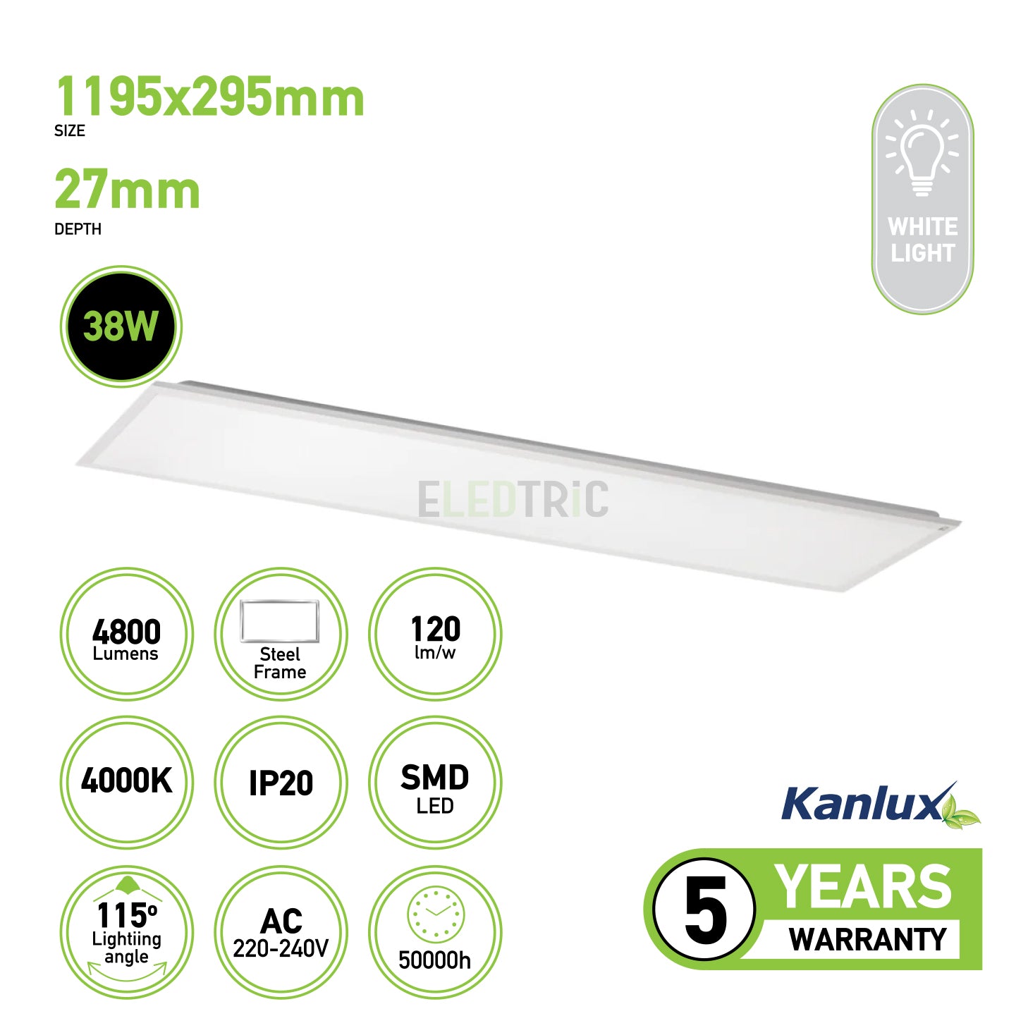 Recessed-mounted LED panel BLINGO LED 38W 4560 120NW