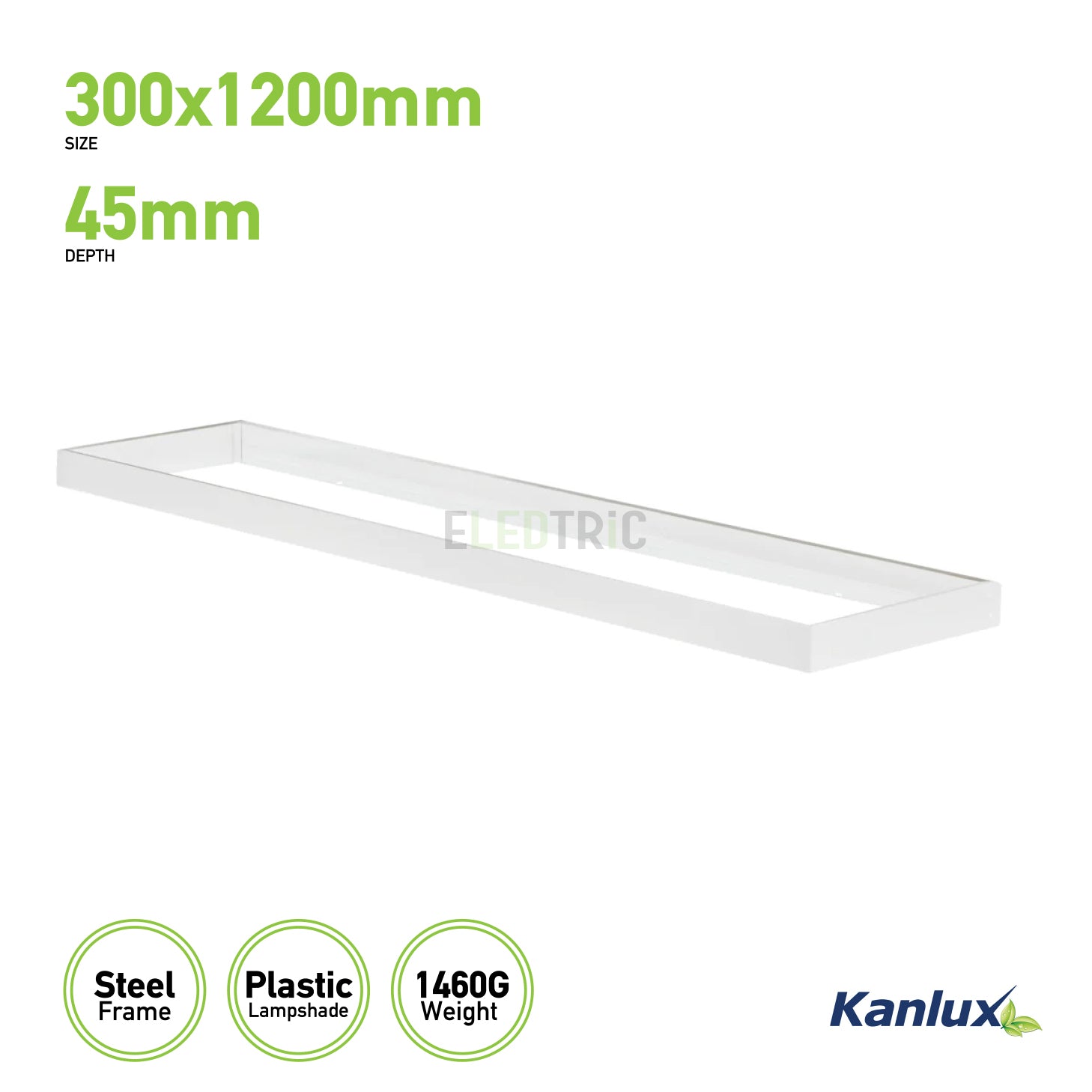 1200x300mm Surface Mounting Kit for LED Panel Light - Metal Ceiling Frame Box