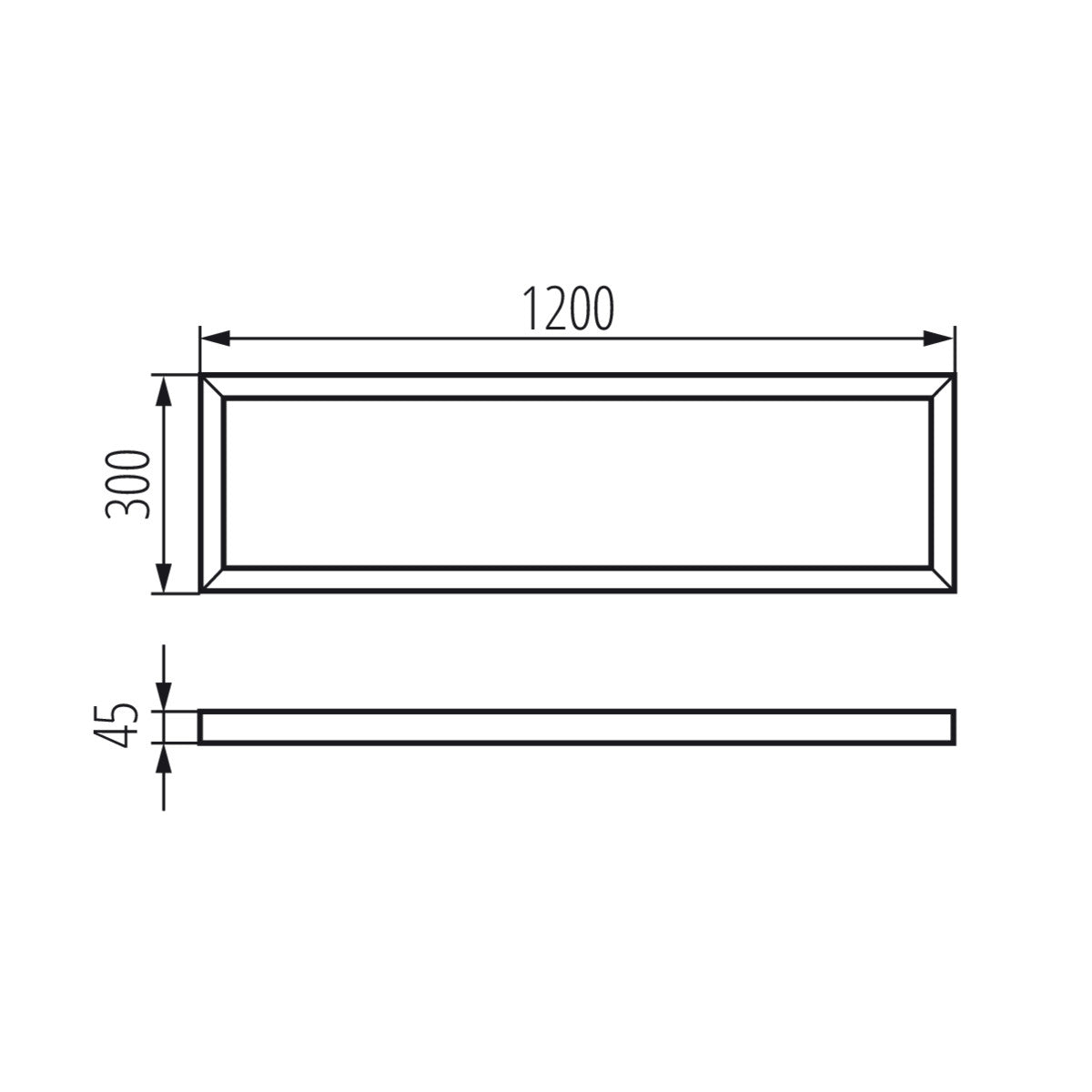 1200x300mm Surface Mounting Kit for LED Panel Light - Metal Ceiling Frame Box
