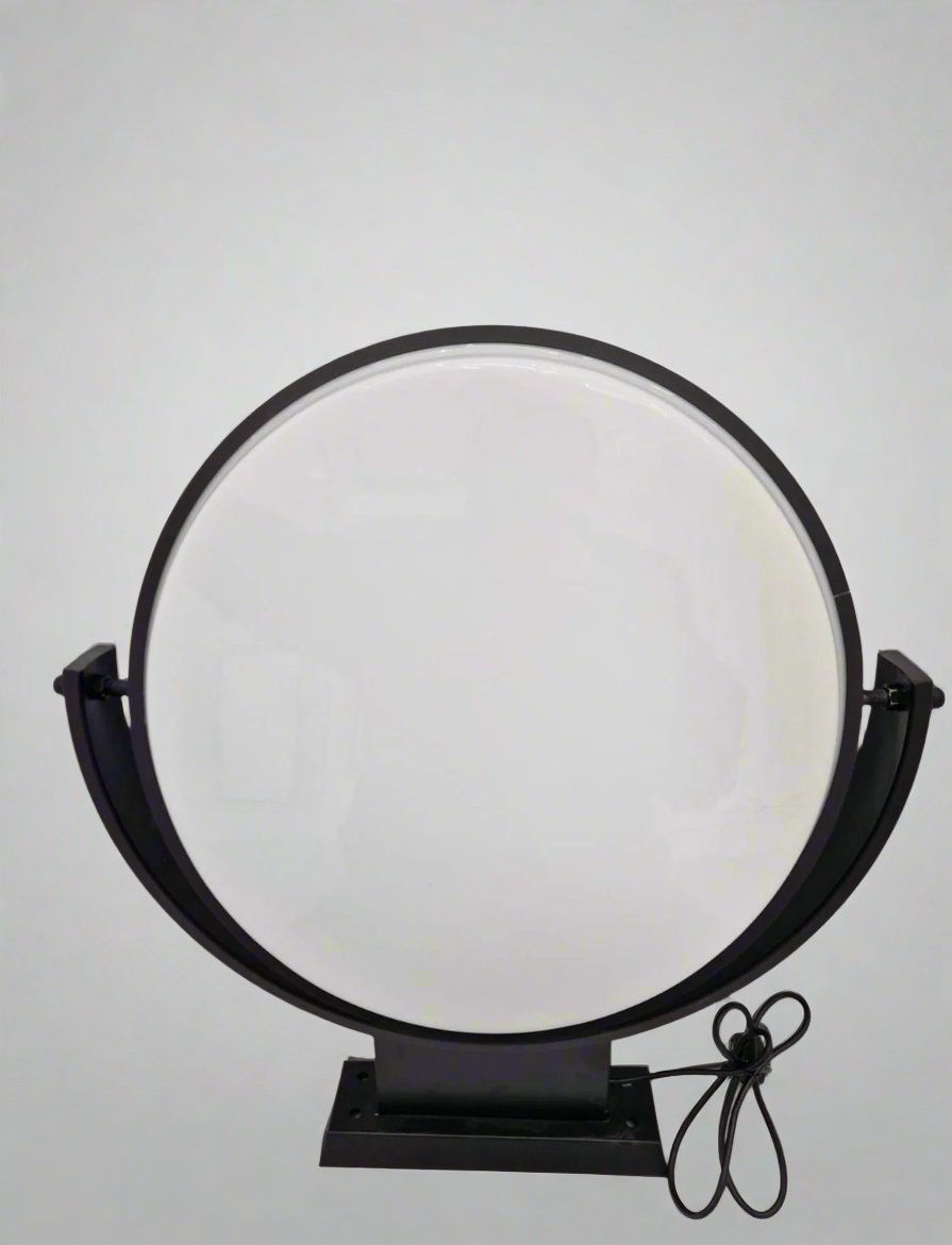 Rotating Double Sided LED Illuminated Projection Light Box, 500mm diameter, come in black and white body