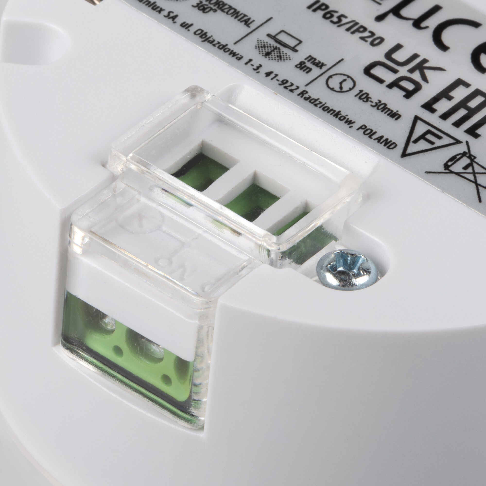 IP65 Outdoor/Indoor Motion Sensor Light Switch - 360° Detection, 8m Range, White