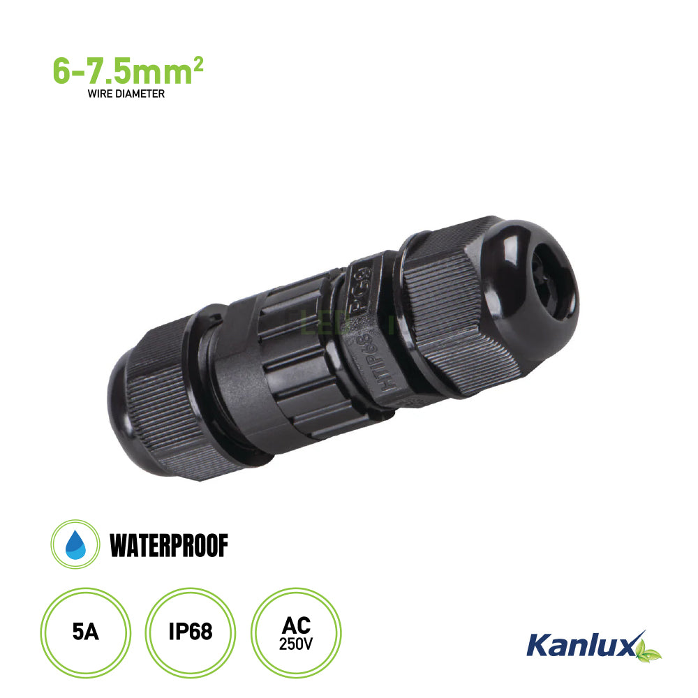 IP68 Outdoor Cable Connector Junction Box - Waterproof 2/3 Core Inline Joiner 5A