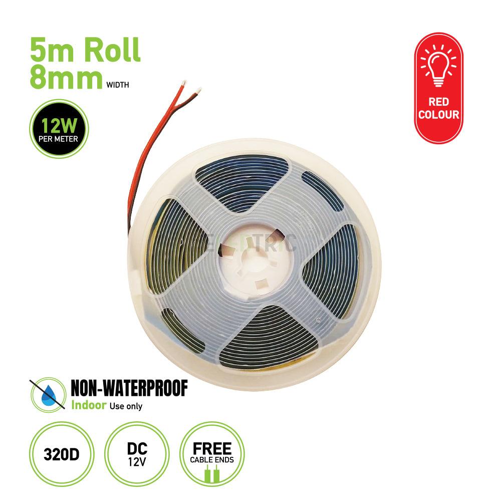 5m Roll COB Low Voltage Light Strip 12V 8mm