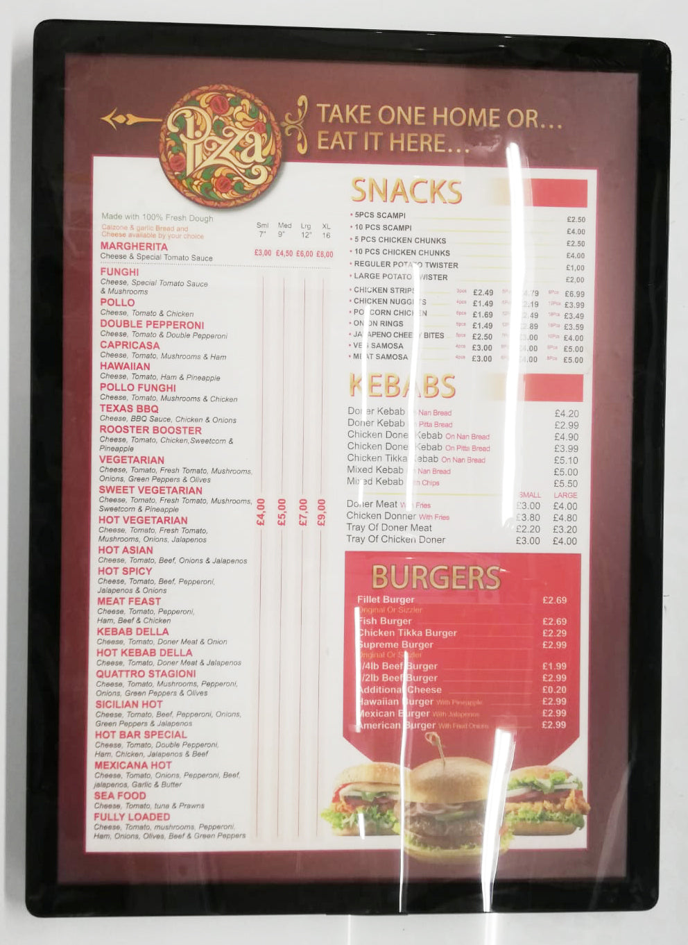 A2 Acrylic Round Corner Magnetic Poster Display