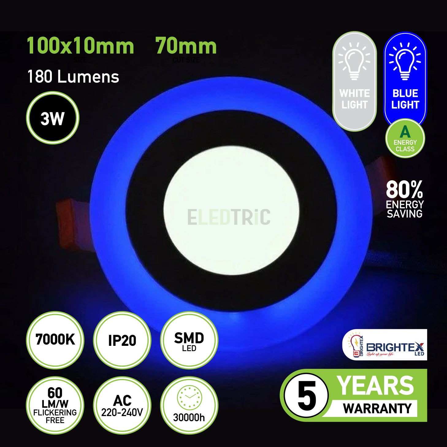Dual Color Round Recessed LED Panel Lights