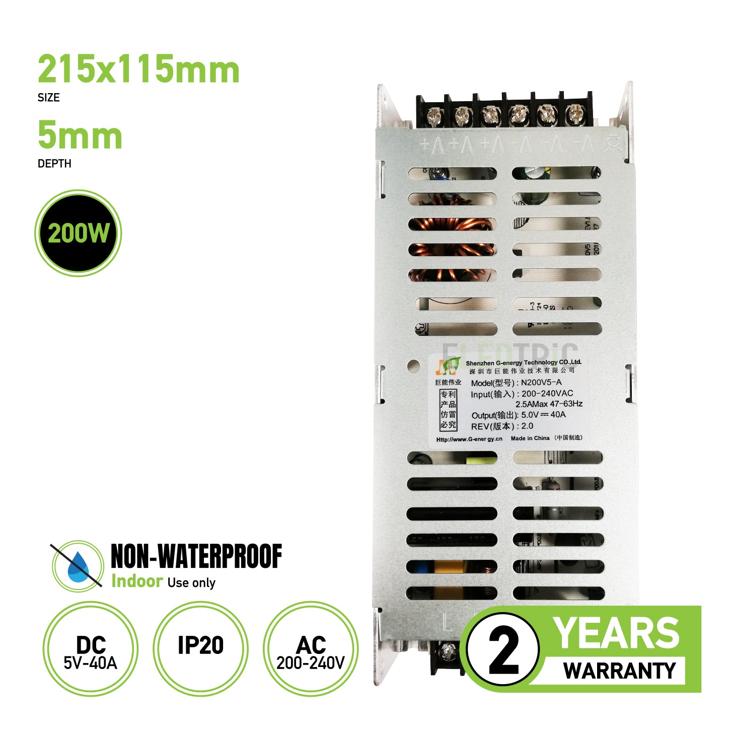 Indoor Electronic LED Driver 200W